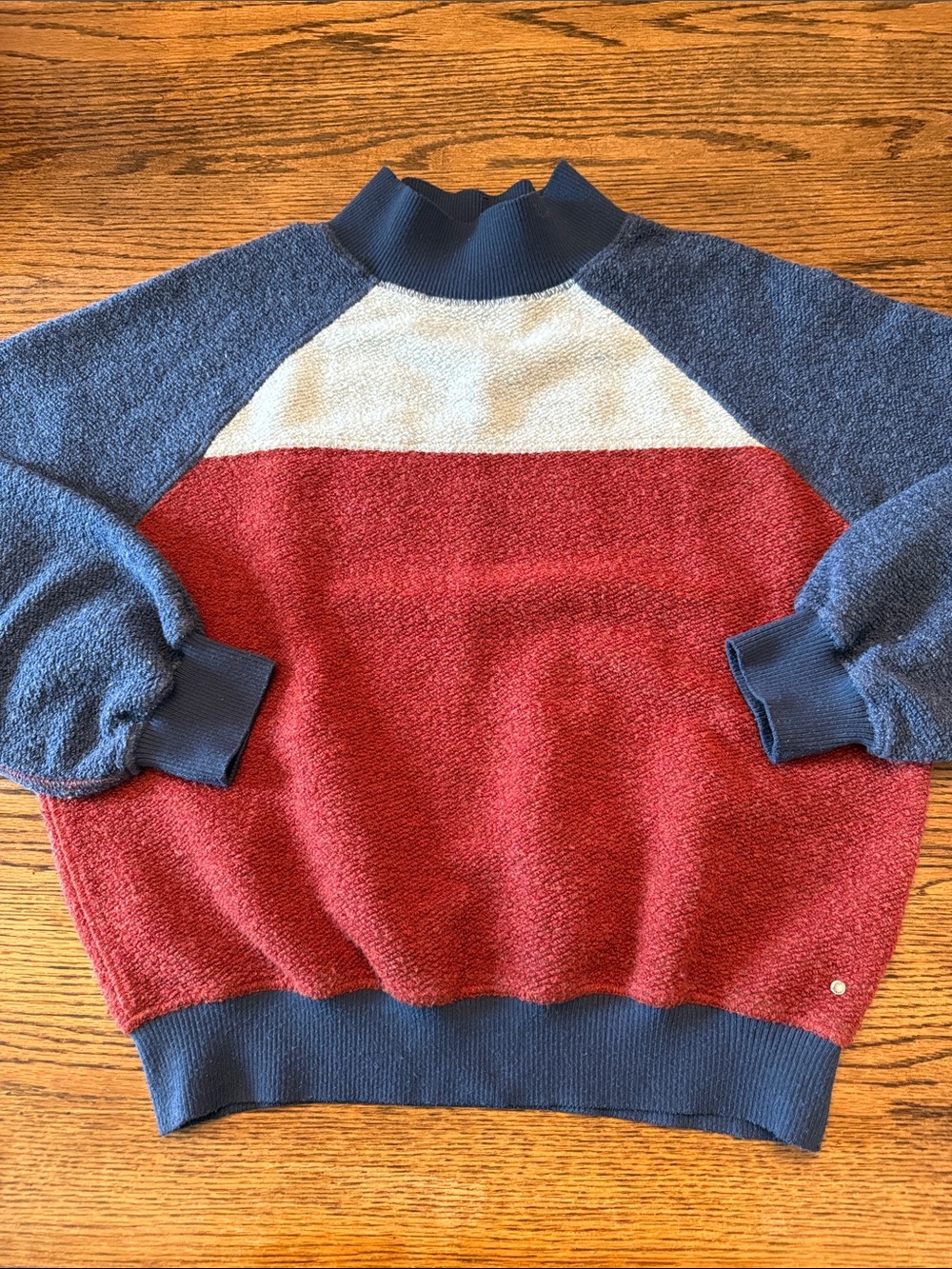 prAna Men gorpcore Recycled Wool Blend  Mock Neck Sweatshirt Outdoor M